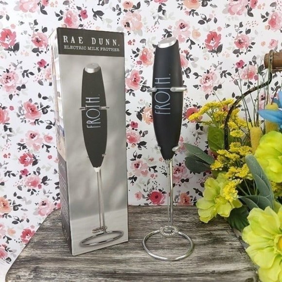 Rae Dunn Kitchen Rae Dunn Froth Milk Frother Black Travel Battery Operated Coffee Bar